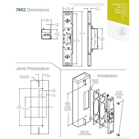 Adams Rite Adams Rite 7400 Series Electric Strike, 12, 16, 24 VAC/DC, For RIM Exit Devices with 1/2" ADR-74R2-130